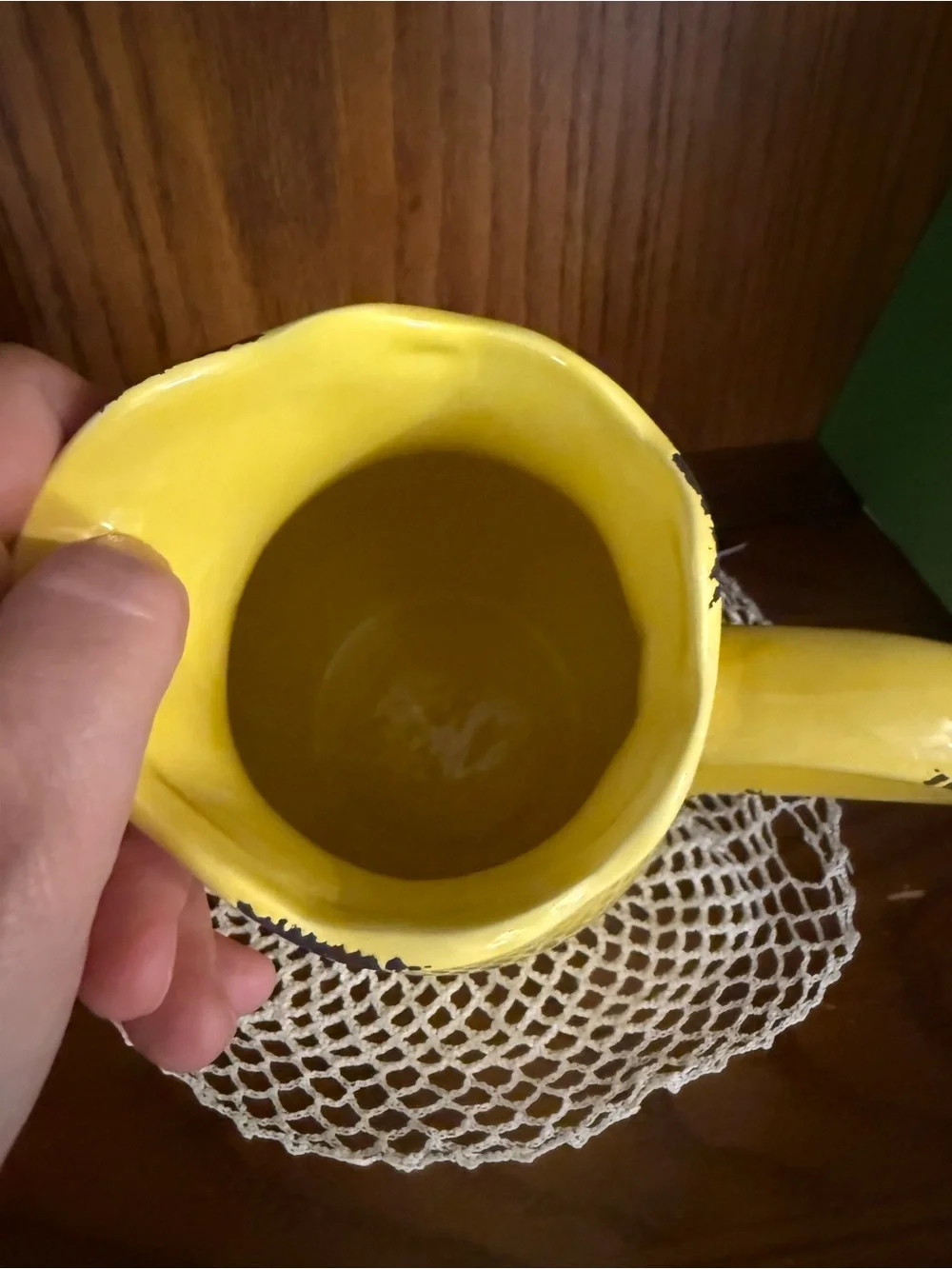 Sunny Yellow Ceramic Pitcher Decorative Vase